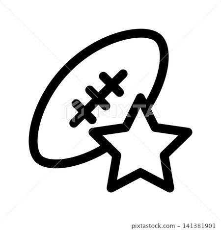 Rugby Ball icon design template Rugby Ball icon design template 141381901