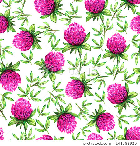 Delicate seamless floral pattern in rural style. Hand-drawn with watercolor pink flowers green leaves on a white background. For prints of fabrics prints, curtains, paper. Delicate seamless floral pattern in rural style. Hand-drawn with watercolor pink flowers green leaves on a white background. For prints of fabrics prints, curtains, paper. 141382929