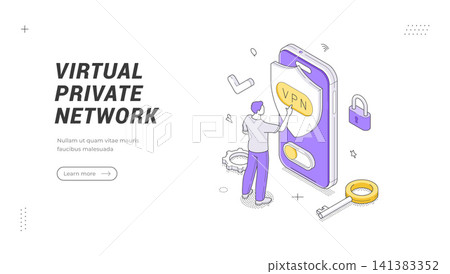 Virtual Private Network Security Technology Isometric Vector Illustration For Cyber Safety Banner Template Virtual Private Network Security Technology Isometric Vector Illustration For Cyber Safety Banner Template 141383352