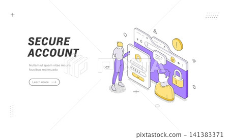 Secure Account And Data Protection Isometric Vector Illustration for Cybersecurity Service Banner Template Secure Account And Data Protection Isometric Vector Illustration for Cybersecurity Service Banner Template 141383371