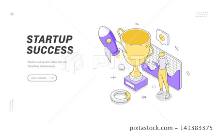 Business Startup Success And Achievement Isometric Vector Illustration for Motivation Banner Template Business Startup Success And Achievement Isometric Vector Illustration for Motivation Banner Template 141383375