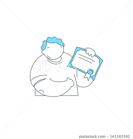 Happy Man With Certificate Of Achievement Vector Illustration For Education Success Happy Man With Certificate Of Achievement Vector Illustration For Education Success 141383392