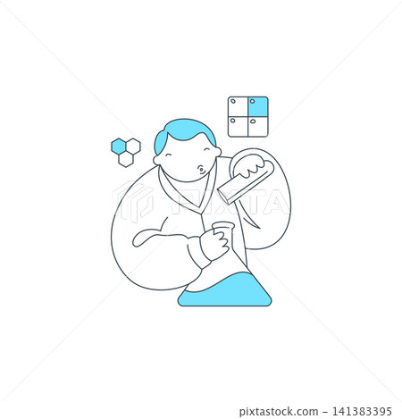 Scientist In Laboratory Doing Chemical Research For Science Education Vector Illustration Concept Scientist In Laboratory Doing Chemical Research For Science Education Vector Illustration Concept 141383395