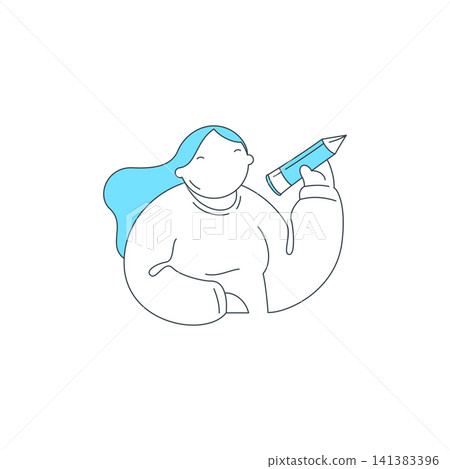 Creative Woman With A Pencil For Art And Design Education Vector Illustration Creative Woman With A Pencil For Art And Design Education Vector Illustration 141383396