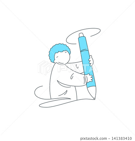 Creative Writing And Art Education A Person Holding A Large Pen Vector Illustration Creative Writing And Art Education A Person Holding A Large Pen Vector Illustration 141383410