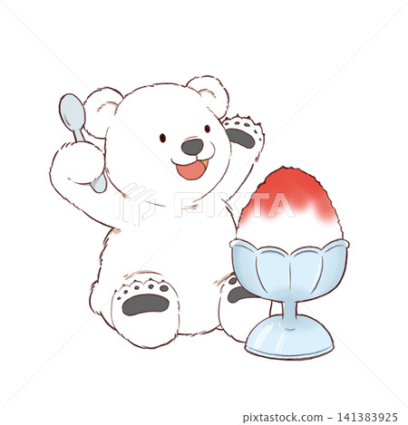 Polar bear and shaved ice Polar bear and shaved ice 141383925
