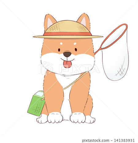 Shiba Inu and insect hunting Shiba Inu and insect hunting 141383931