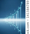 Rising line over bar chart reflection financial surge 141384789