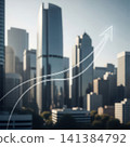 Shrouded metropolitan scene depicting economic development 141384792
