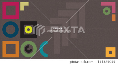Abstract colorful geometric shape vector illustration with blank space. Brutalist poster design template layout retro style. Abstract colorful geometric shape vector illustration with blank space. Brutalist poster design template layout retro style. 141385055
