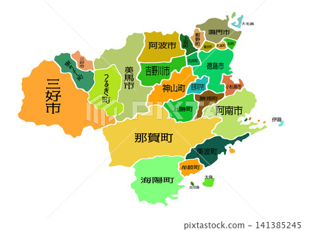 德島縣地圖(大陸式) 德島縣地圖(大陸式) 141385245
