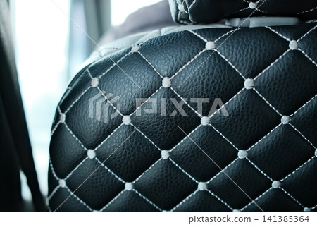 Luxury black car seat cover with white diamond pattern Luxury black car seat cover with white diamond pattern 141385364