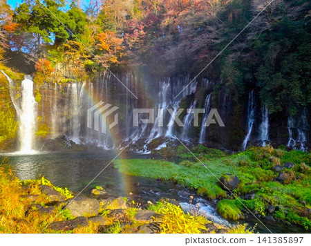 Countless waterfalls and a double rainbow 141385897