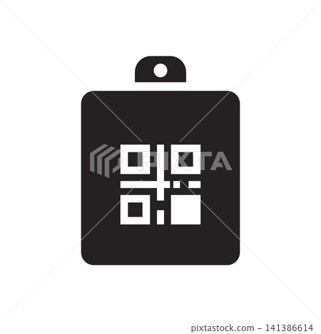 QR Code ID Badge Icon With Clip QR Code ID Badge Icon With Clip 141386614