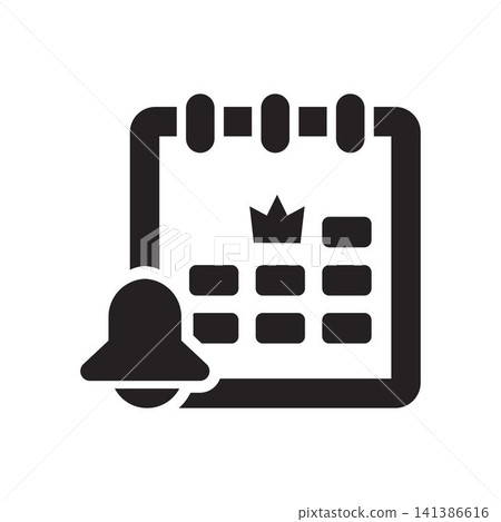Calendar Reminder Icon With Notification Bell Calendar Reminder Icon With Notification Bell 141386616