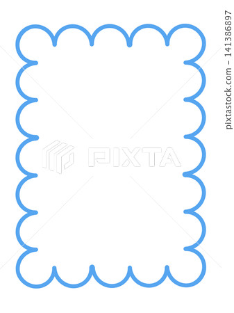 Light blue scalloped frame 141386897