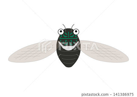 An illustration of a cicada with its wings spread. An illustration of a cicada with its wings spread. 141386975