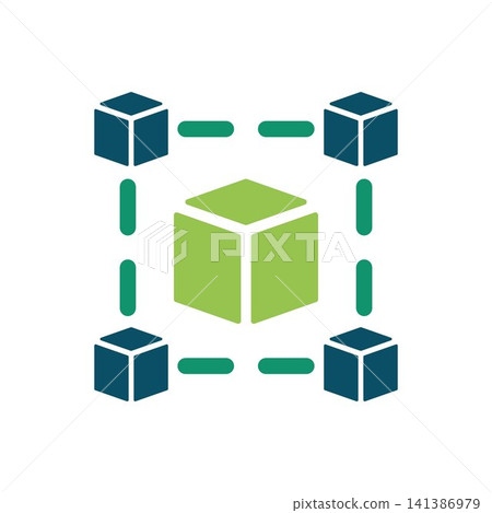 Blockchain Network Connection Icon Vector Blockchain Network Connection Icon Vector 141386979