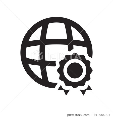 Global Synergy Business Collaboration World Icon Vector Global Synergy Business Collaboration World Icon Vector 141386995