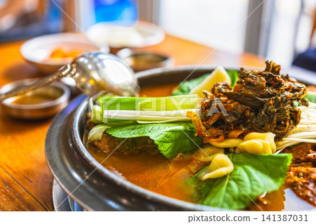 Authentic Korean Gamjatang (stewed pork spare ribs) Authentic Korean Gamjatang (stewed pork spare ribs) 141387031