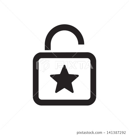 Unlocked Star Padlock Icon Representing Premium Access Unlocked Star Padlock Icon Representing Premium Access 141387292