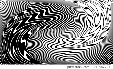 Black and White Wavy Lines Pattern. Movement Illusion. Black and White Wavy Lines Pattern. Movement Illusion. 141387724