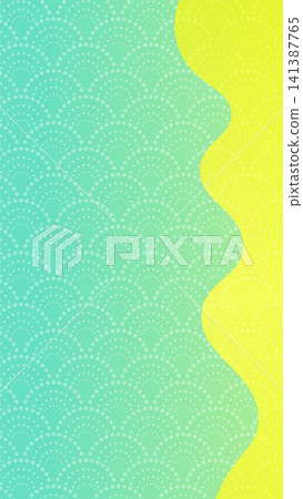 Qinghai wave pattern, light green and golden Japanese pattern background illustration Qinghai wave pattern, light green and golden Japanese pattern background illustration 141387765