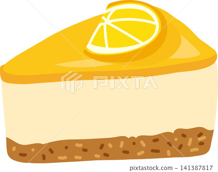 Lemon Cheesecake Dessert with Graham Cracker Crust 141387817