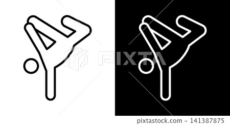 Simple vector icons of breakdancing poses Simple vector icons of breakdancing poses 141387875