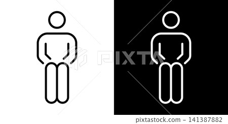 坐姿的簡單向量圖標 坐姿的簡單向量圖標 141387882