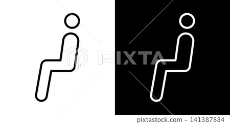 坐姿的簡單向量圖標 坐姿的簡單向量圖標 141387884