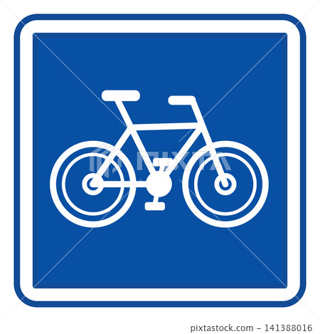 Blue Bicycle Parking Sign. Square Road Signs. Vector Icons Blue Bicycle Parking Sign. Square Road Signs. Vector Icons 141388016