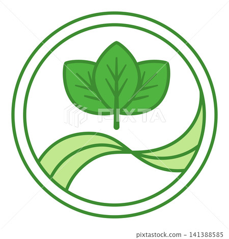 Green Icon High Potency Fiber. Vector Icon. Label for Medicine and Food Packaging Green Icon High Potency Fiber. Vector Icon. Label for Medicine and Food Packaging 141388585
