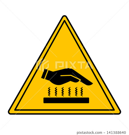 Yellow Sign Hot Surface. Vector Icon. Danger Warning Sign 141388640