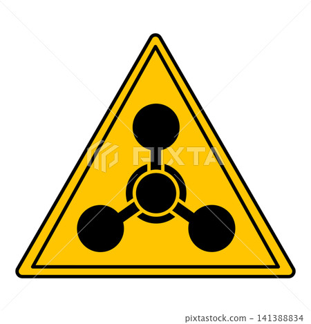 Yellow Sign Chemical Weapon. Vector Icon. Danger Warning Sign 141388834