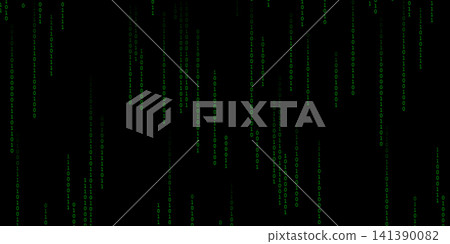 Vector Illustration Binary Code Rain Background, Digital Matrix Data Stream for Cyber Technology, Hacking, AI and Futuristic Concepts Vector Illustration Binary Code Rain Background, Digital Matrix Data Stream for Cyber Technology, Hacking, AI and Futuristic Concepts 141390082