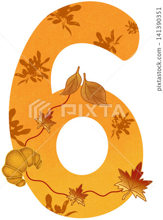 autumn number 6 design autumn number 6 design 141390351