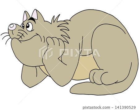 Hand-drawn animal illustration ☆ Cat 141390529