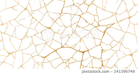 Luxury Golden Kintsugi Crack Texture Abstract Vector Background Luxury Golden Kintsugi Crack Texture Abstract Vector Background 141390749