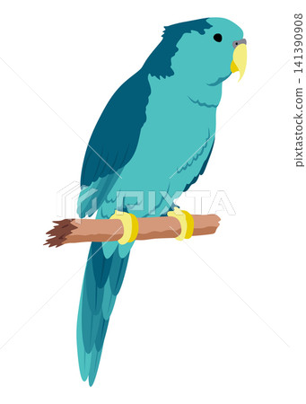 Colorful tropical parrot perched on a wooden branch Colorful tropical parrot perched on a wooden branch 141390908