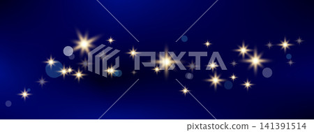 Magic glowing stars flow in a wave with soft bokeh across the deep navy night sky. Sparkling winter starlight and stardust over a rich magic blue backdrop. Festive vector scene for holiday party card Magic glowing stars flow in a wave with soft bokeh across the deep navy night sky. Sparkling winter starlight and stardust over a rich magic blue backdrop. Festive vector scene for holiday party card 141391514