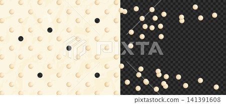 Cream paper confetti pattern with scattered dimensional dots and a texture overlay. Beige neutral background with a vector design for a social media post. Circle collage with tactile paper effect Cream paper confetti pattern with scattered dimensional dots and a texture overlay. Beige neutral background with a vector design for a social media post. Circle collage with tactile paper effect 141391608