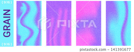 Wavy mesh story set with gradient and gradation backgrounds. Neon liquid waves in cyan, purple, pink and magenta with grainy noise. Vector y2k mesh templates for social media story carousel post Wavy mesh story set with gradient and gradation backgrounds. Neon liquid waves in cyan, purple, pink and magenta with grainy noise. Vector y2k mesh templates for social media story carousel post 141391677