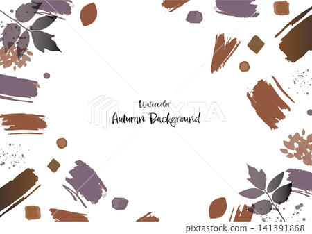 Autumn frame background painted with watercolor brushes Autumn frame background painted with watercolor brushes 141391868