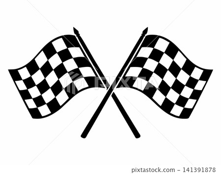 Vector illustration of crossed checkered racing flags. Vector illustration of crossed checkered racing flags. 141391878