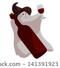 Halloween ghosts toasting with wine 141391923