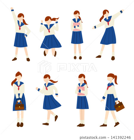 A set of various poses for high school girls A set of various poses for high school girls 141392246