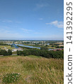 Blue sky and river 141392295