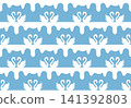 Swans in love seamless pattern, vector texture for fabric, wallpaper, wrapping paper, textile, isolated on light blue background 141392803