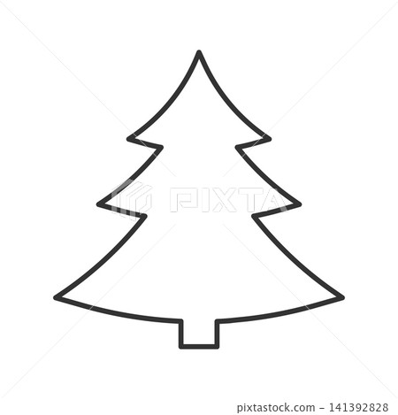 Minimalist Christmas tree line icon representing winter holidays and festive celebrations. Perfect for clean graphic designs, holiday cards, web icons, and seasonal decorations. Minimalist Christmas tree line icon representing winter holidays and festive celebrations. Perfect for clean graphic designs, holiday cards, web icons, and seasonal decorations. 141392828